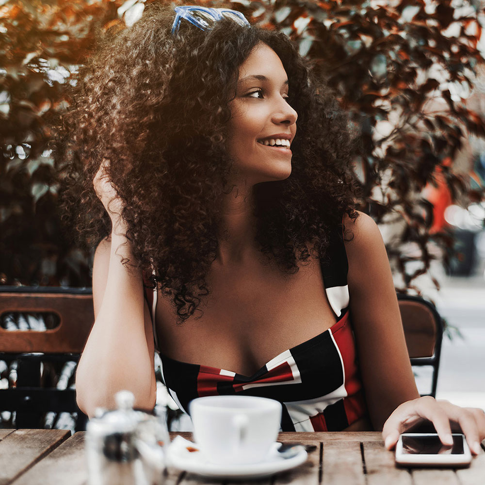 Woman sitting at table